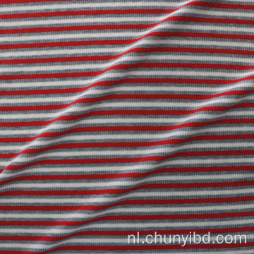 Aangepaste kleur zachte en rekbaar streeppatroon garen geverfd 2x2 rib stoffen voor trui jurk/kledingstuk